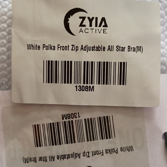 White Polka Front Zip Adjustable All Star Bra - Picture 3 of 3